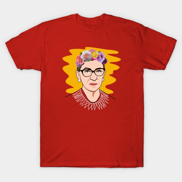 RBG - Ruth Bader Ginsburg Flower Crown Feminism T-Shirt by isstgeschichte